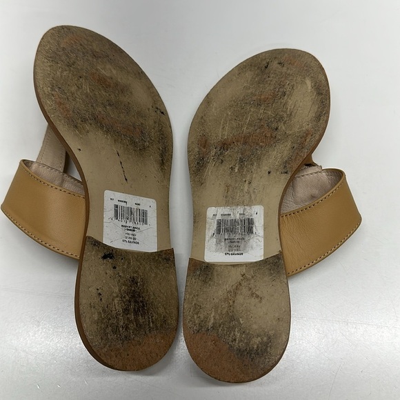 Valentino Atena Thong Sandals Shoes Open Toe Sandal Leather Pearl Tan Brown 6 - Picture 6 of 7